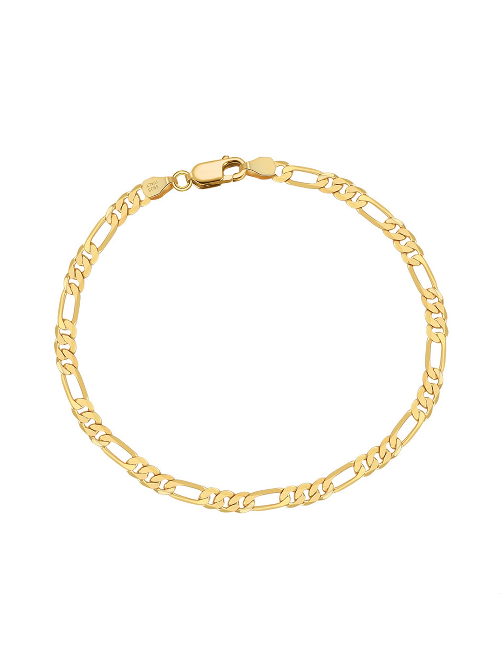 Sterling Silver Figaro Chain Bracelet with 18k Gold Plating – Ace Tags