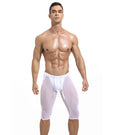 APOLLO White Mesh Knee Length Lounge Pyjama Shorts