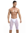 APOLLO White Mesh Knee Length Lounge Pyjama Shorts